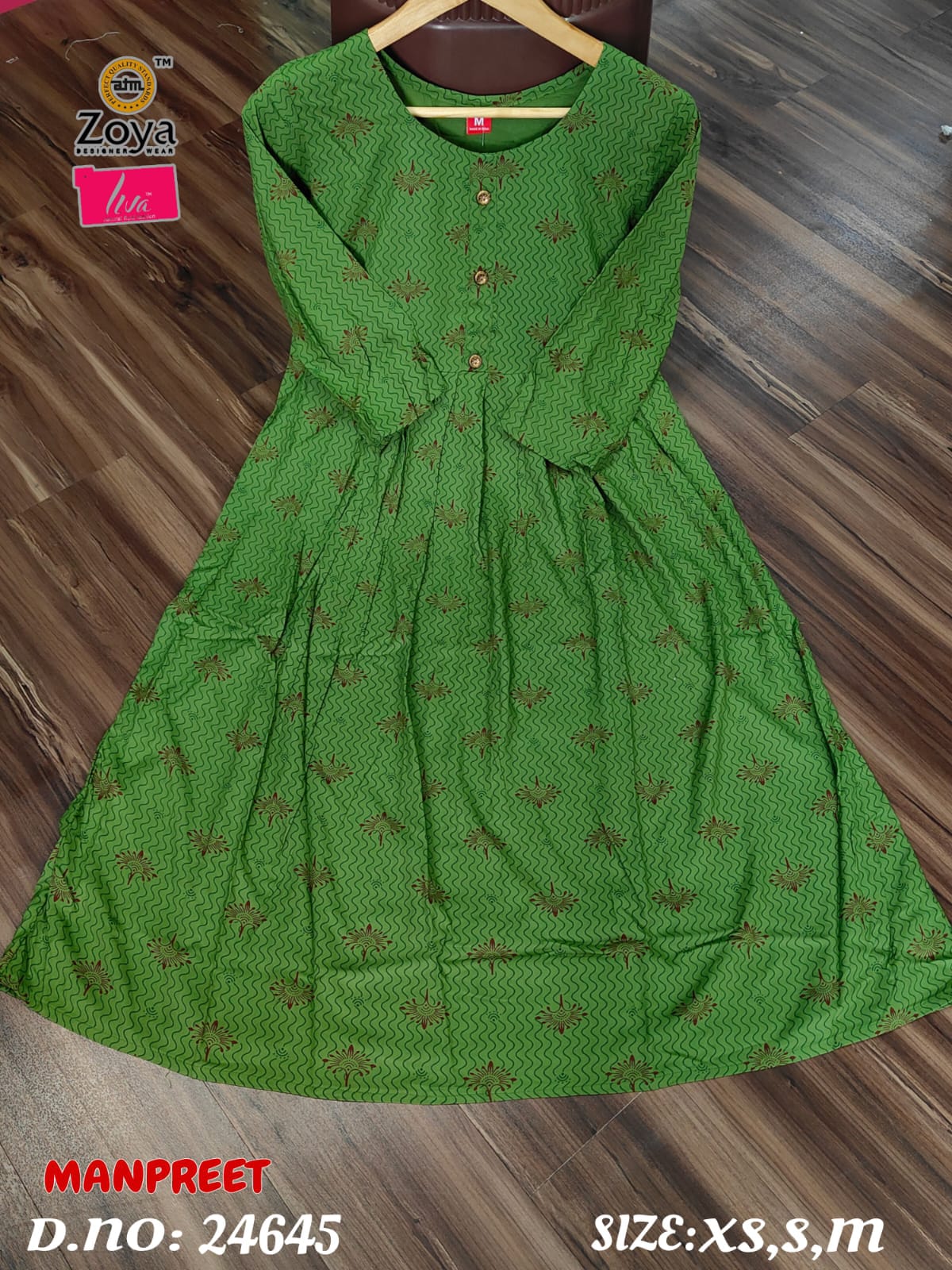 Manpreet Zoya Liva Rayon Anarkali Kurtis Manufacturer Gujarat