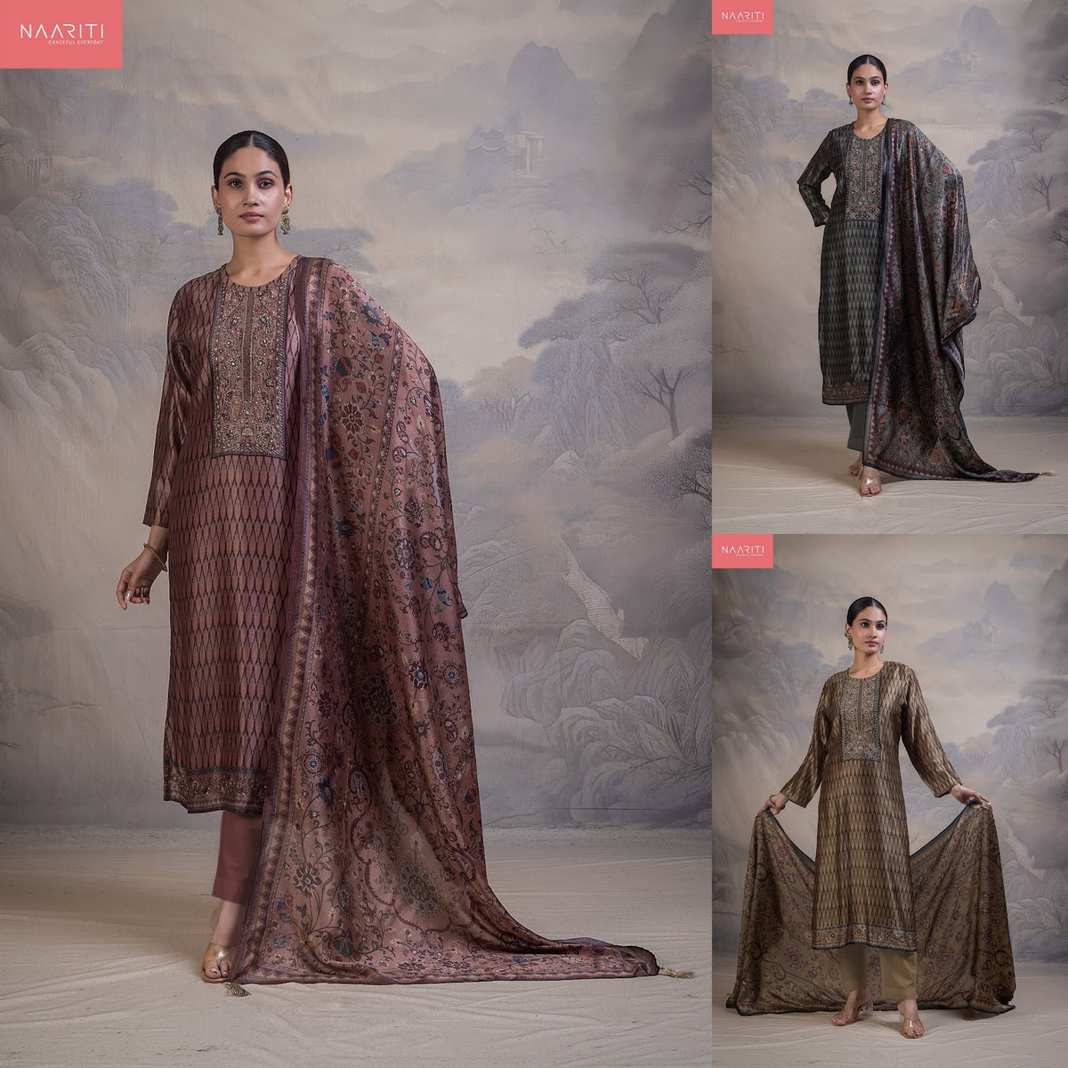 Manreet 178 Naariti Silk Pant Style Suits Exporter Gujarat