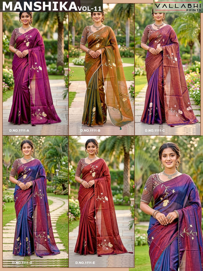 Manshika Vol 11 Vallabhi Prints Sarees Wholesaler Gujarat