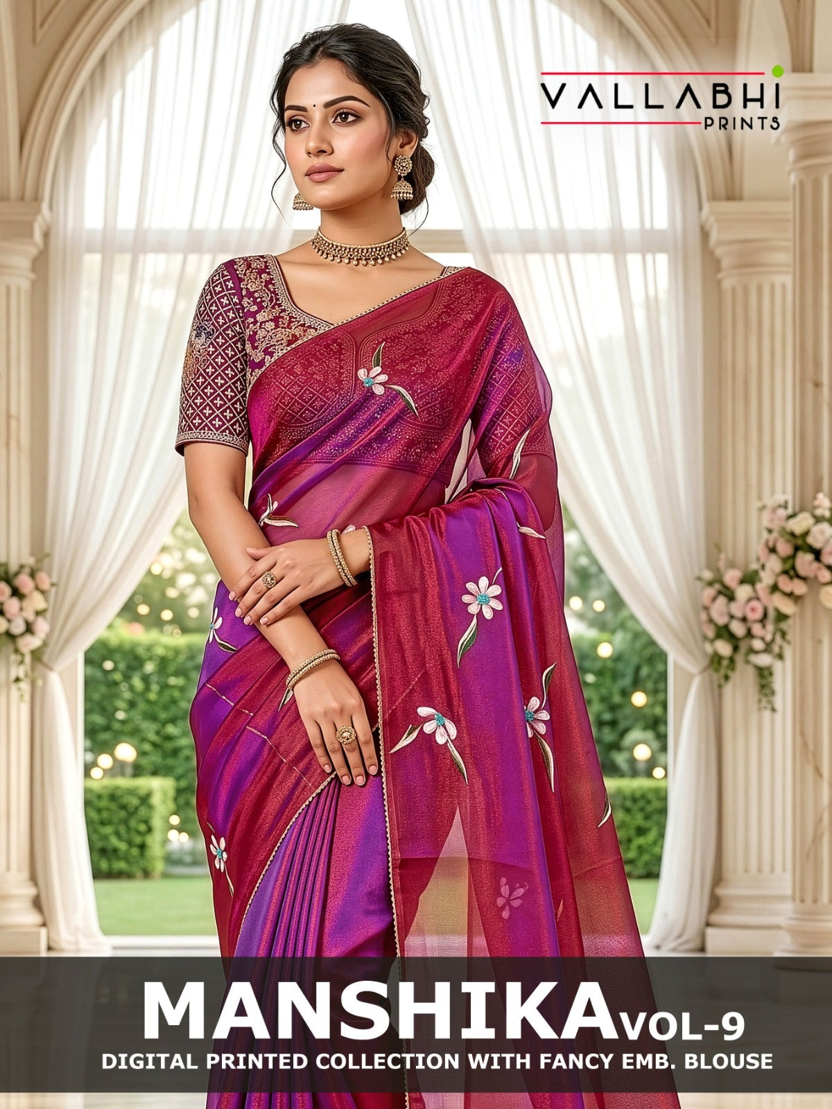 Manshika Vol 9 Vallabhi Prints Sarees Supplier Gujarat
