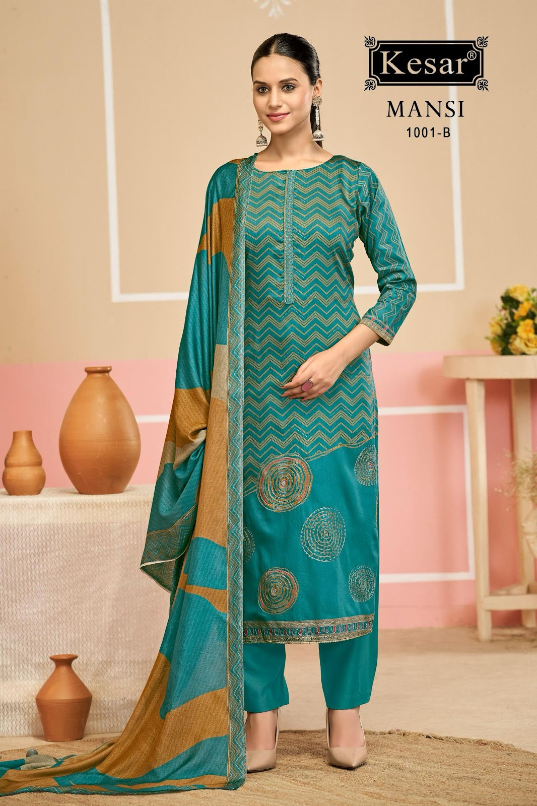 Mansi 1001 Kesar Jam Satin Pant Style Suits Wholesaler India