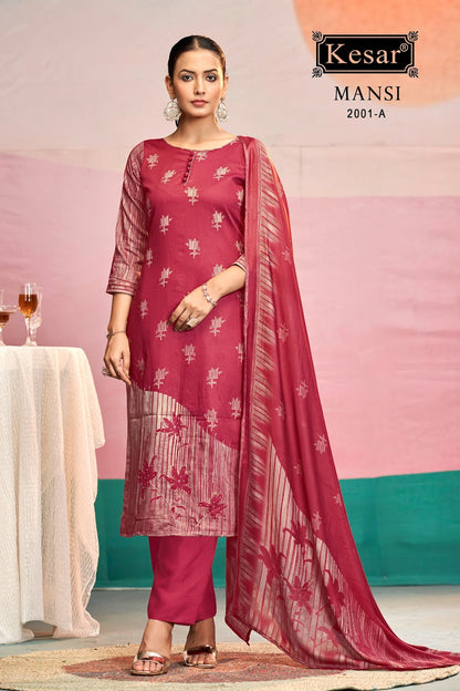 Mansi 2001 Kesar Jam Satin Pant Style Suits Exporter India