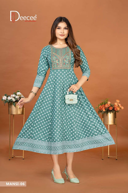 Mansi Deecee Rayon Anarkali Kurtis Exporter Gujarat