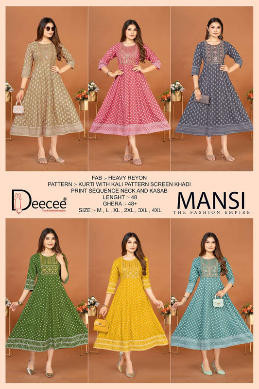 Mansi Deecee Rayon Anarkali Kurtis Exporter Gujarat