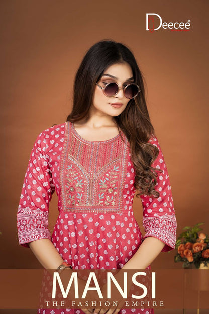 Mansi Deecee Rayon Anarkali Kurtis Exporter Gujarat