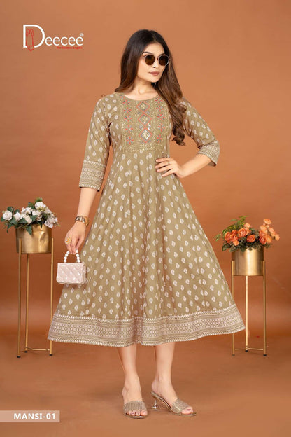 Mansi Deecee Rayon Anarkali Kurtis Exporter Gujarat