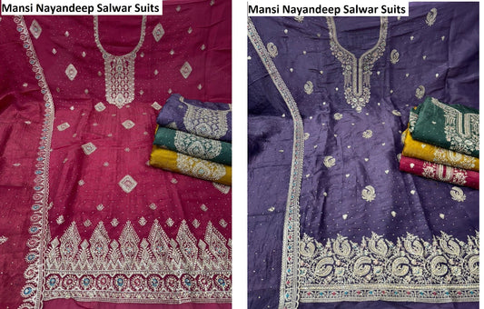 Mansi Nayandeep Gold Crush Salwar Suits Exporter Gujarat