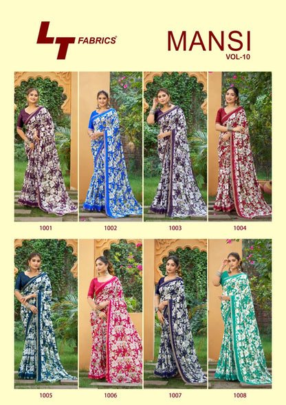 Mansi Vol 10 Lt Fabrics Micro Sarees Wholesale Rate