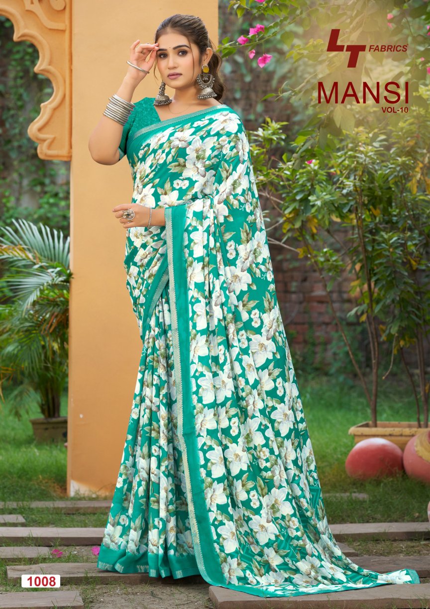 Mansi Vol 10 Lt Fabrics Micro Sarees Wholesale Rate