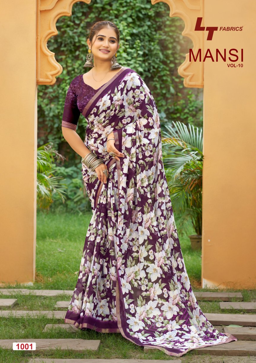 Mansi Vol 10 Lt Fabrics Micro Sarees Wholesale Rate