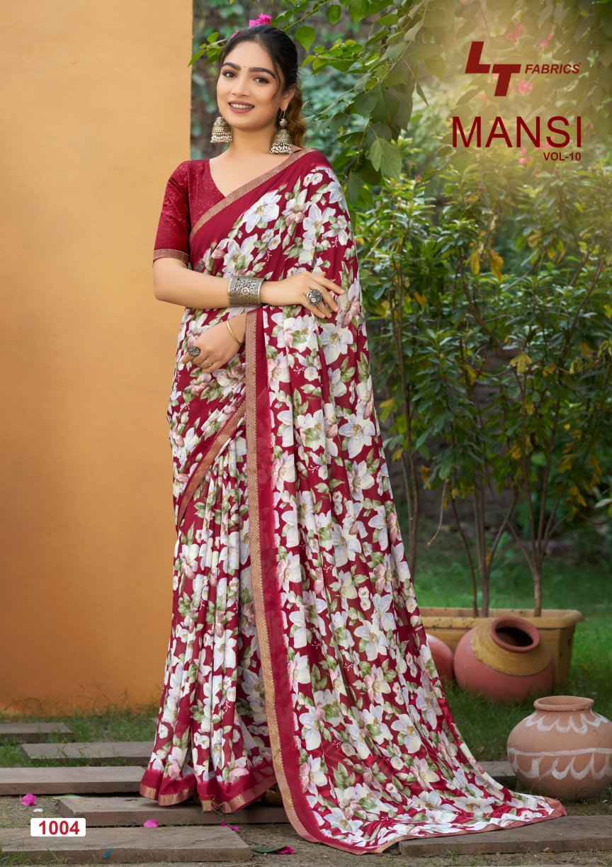 Mansi Vol 10 Lt Fabrics Micro Sarees Wholesale Rate
