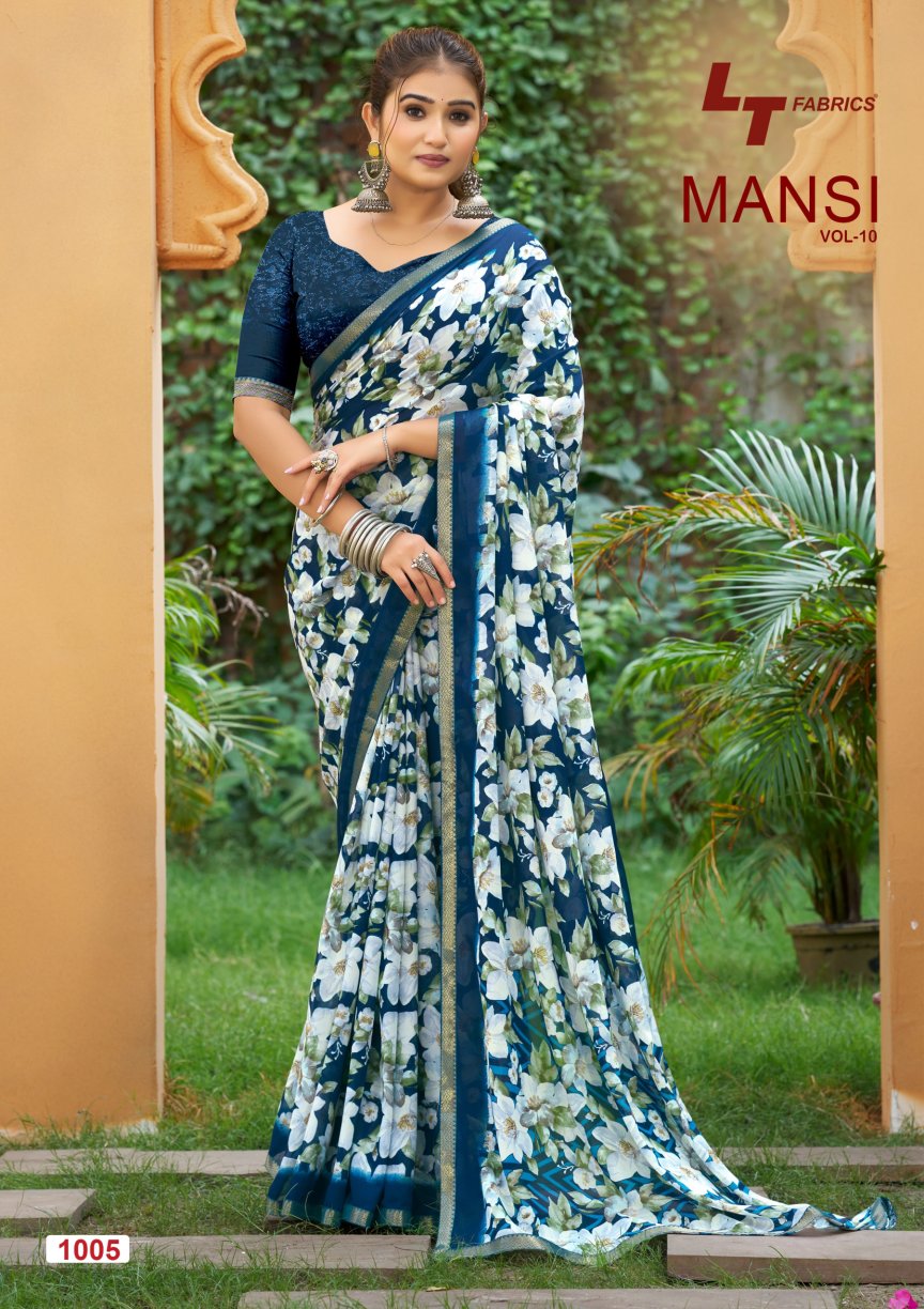 Mansi Vol 10 Lt Fabrics Micro Sarees Wholesale Rate