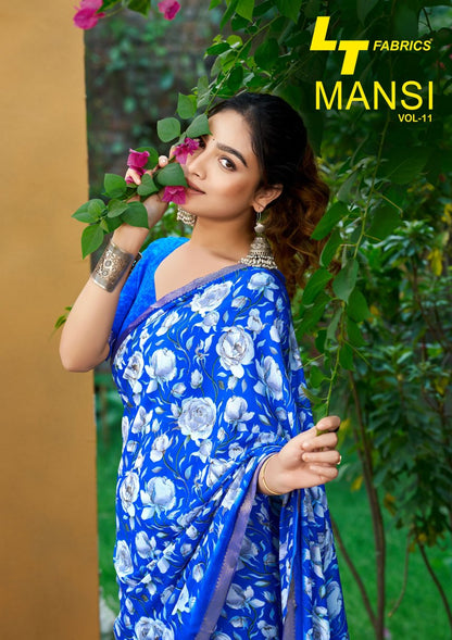 Mansi Vol 11 Lt Fabrics Micro Sarees Wholesaler