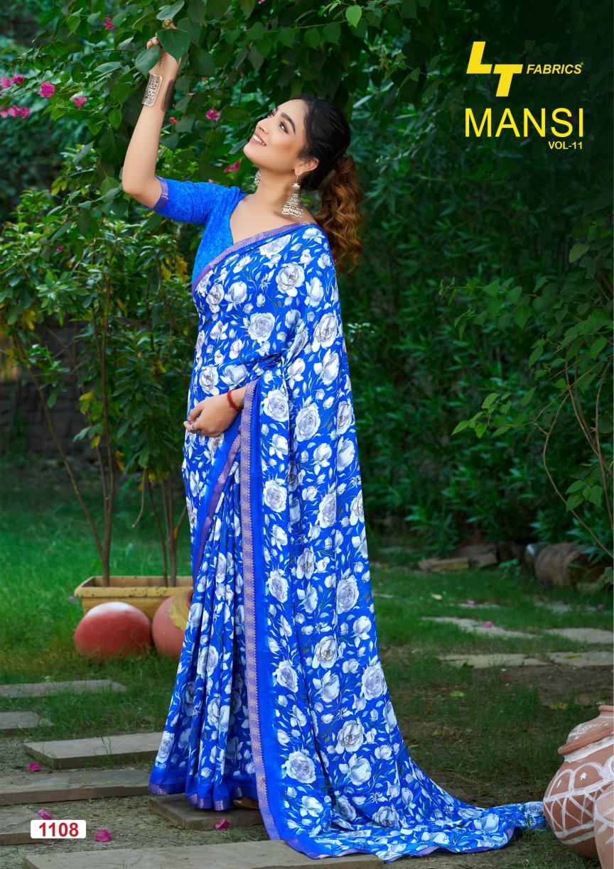 Mansi Vol 11 Lt Fabrics Micro Sarees Wholesaler