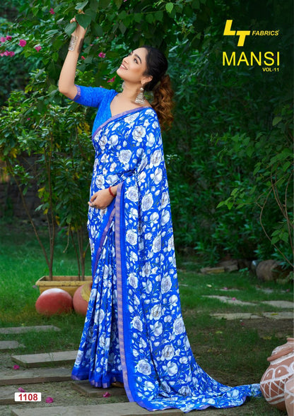 Mansi Vol 11 Lt Fabrics Micro Sarees Wholesaler