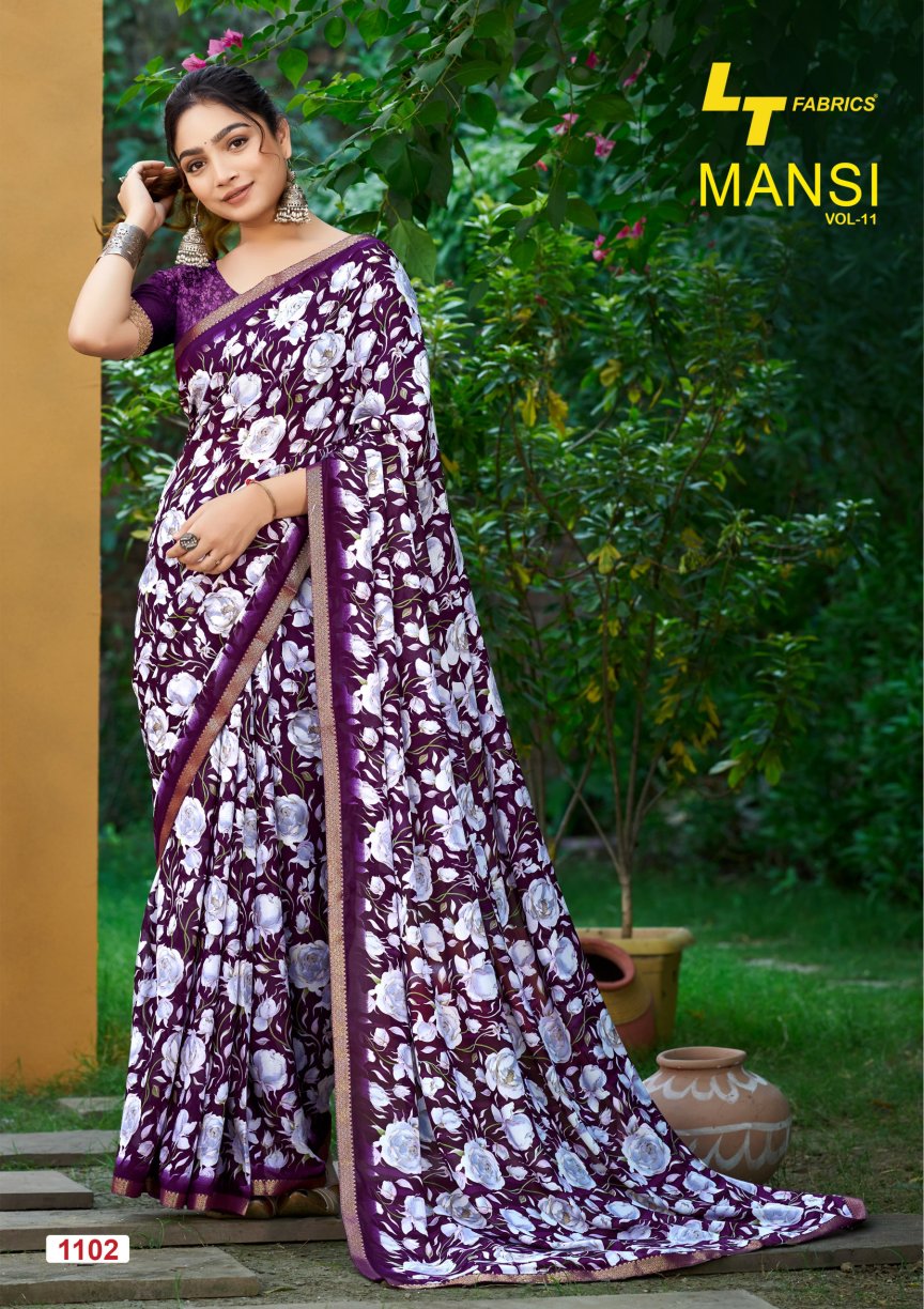 Mansi Vol 11 Lt Fabrics Micro Sarees Wholesaler