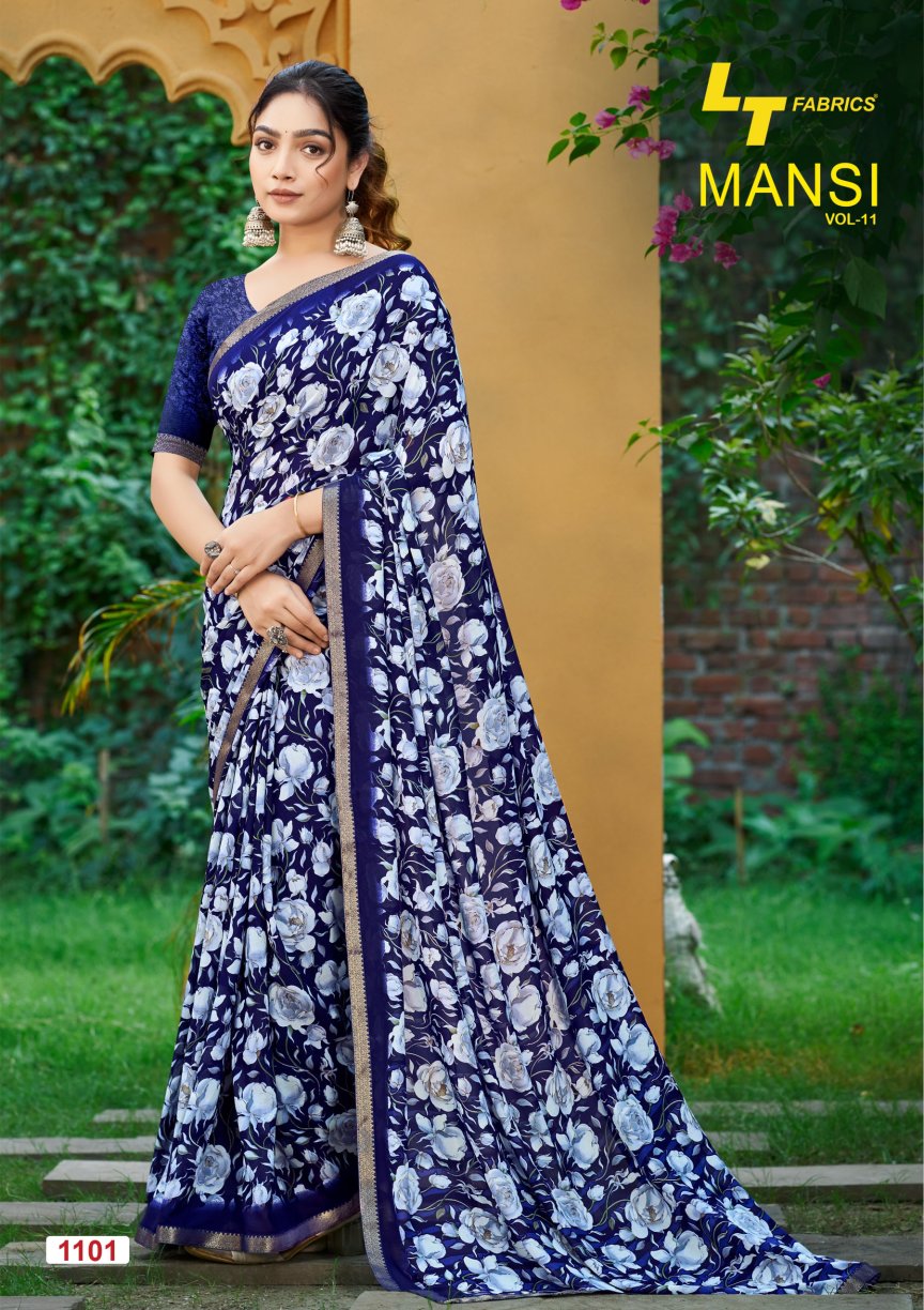 Mansi Vol 11 Lt Fabrics Micro Sarees Wholesaler