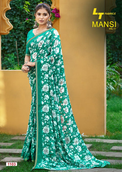 Mansi Vol 11 Lt Fabrics Micro Sarees Wholesaler