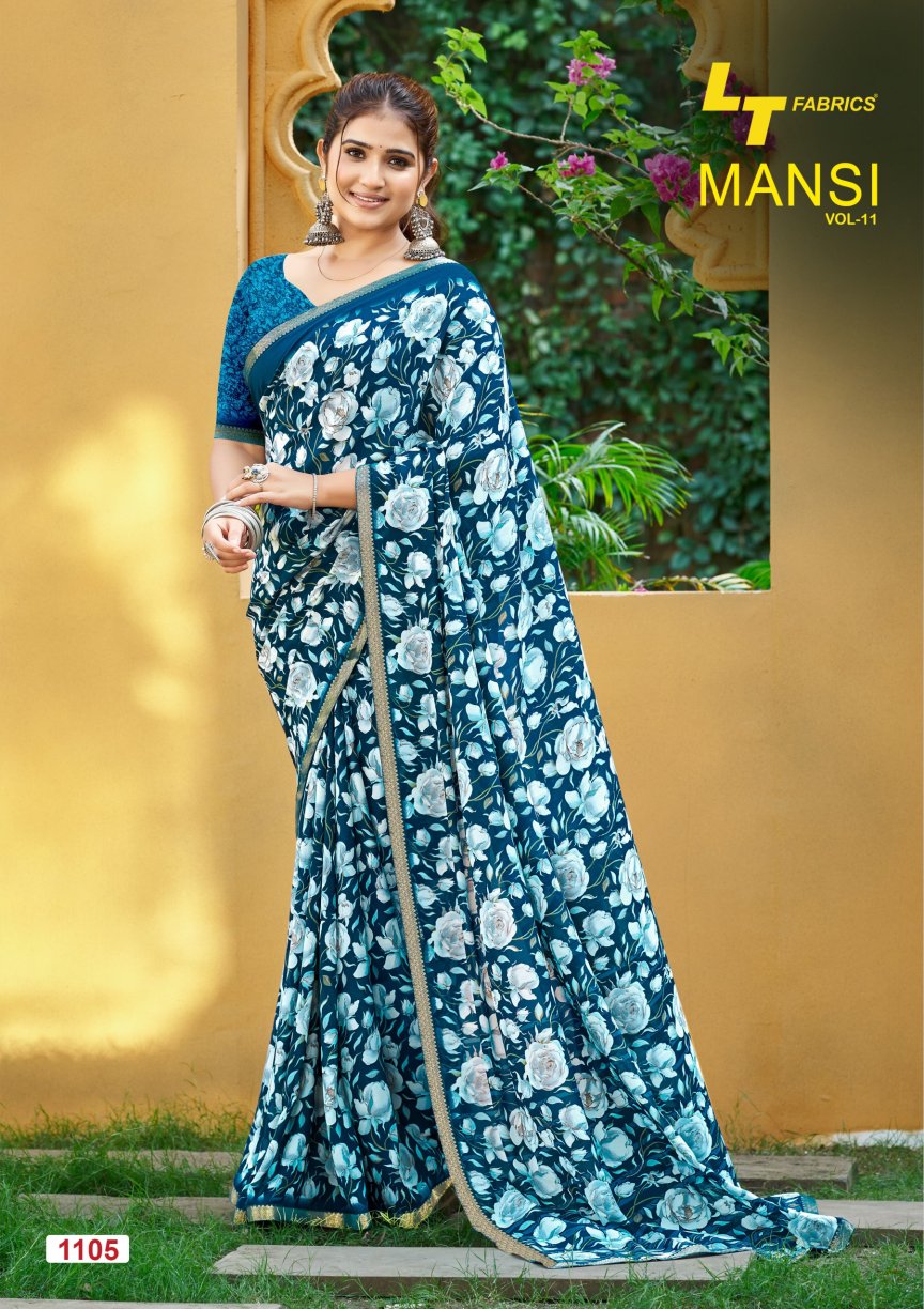 Mansi Vol 11 Lt Fabrics Micro Sarees Wholesaler