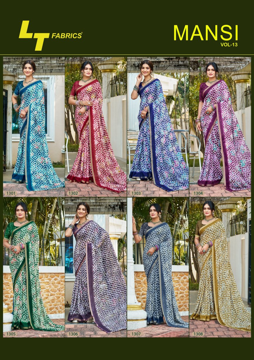 Mansi Vol 13 Lt Fabrics Micro Sarees Supplier