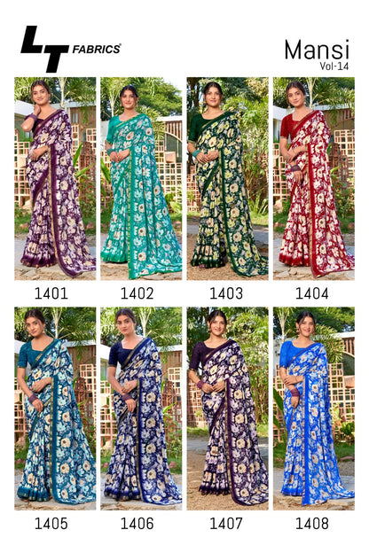 Mansi Vol 14 Lt Fabrics Micro Sarees Manufacturer