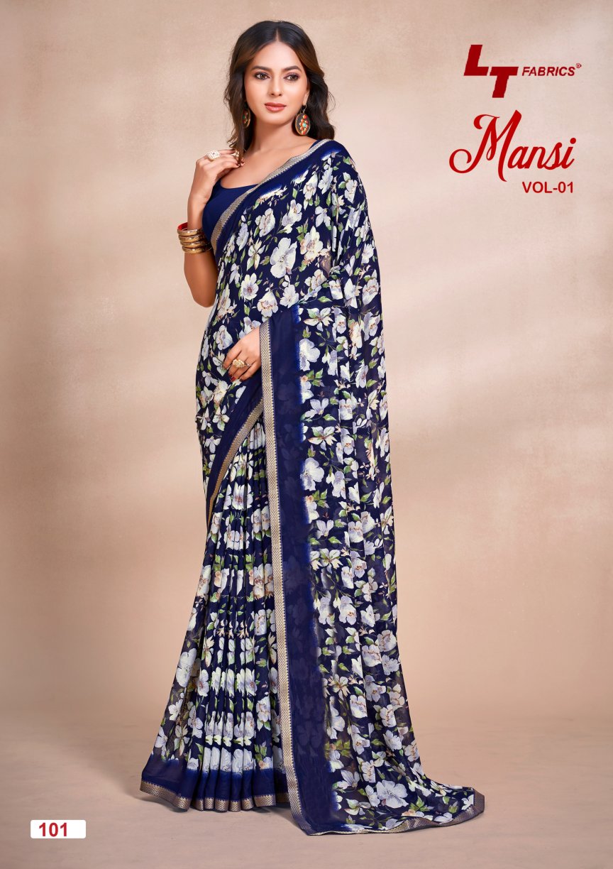 Mansi Vol 1 Lt Fabrics Micro Sarees Manufacturer Ahmedabad