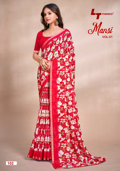 Mansi Vol 1 Lt Fabrics Micro Sarees Manufacturer Ahmedabad