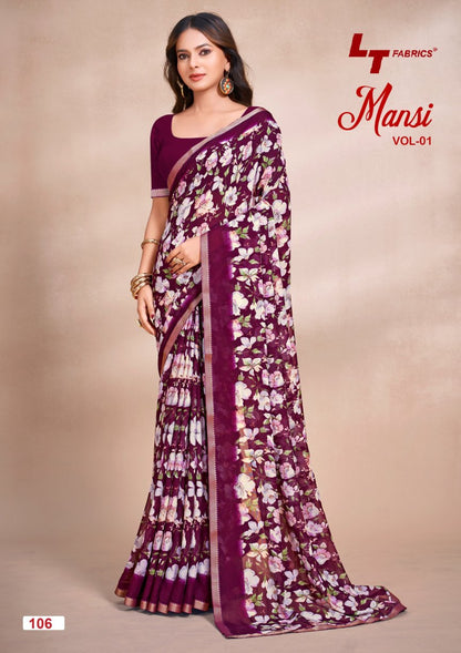 Mansi Vol 1 Lt Fabrics Micro Sarees Manufacturer Ahmedabad