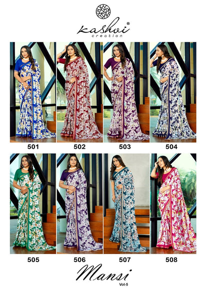 Mansi Vol 5 Kashvi Creation Micro Sarees Manufacturer