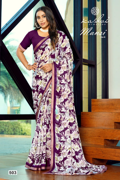 Mansi Vol 5 Kashvi Creation Micro Sarees Manufacturer