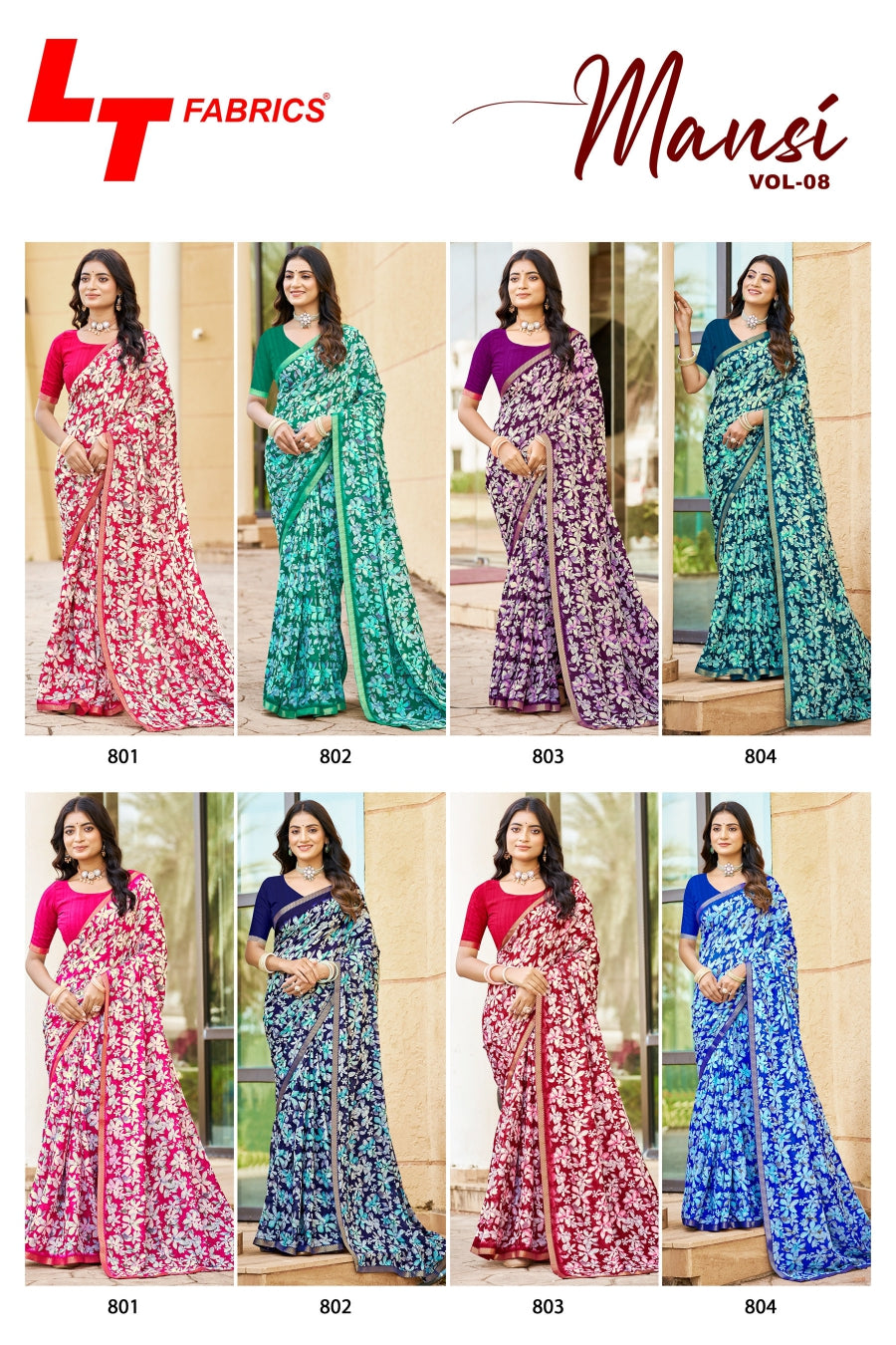 Mansi Vol 8 Lt Fabrics Micro Sarees Wholesale