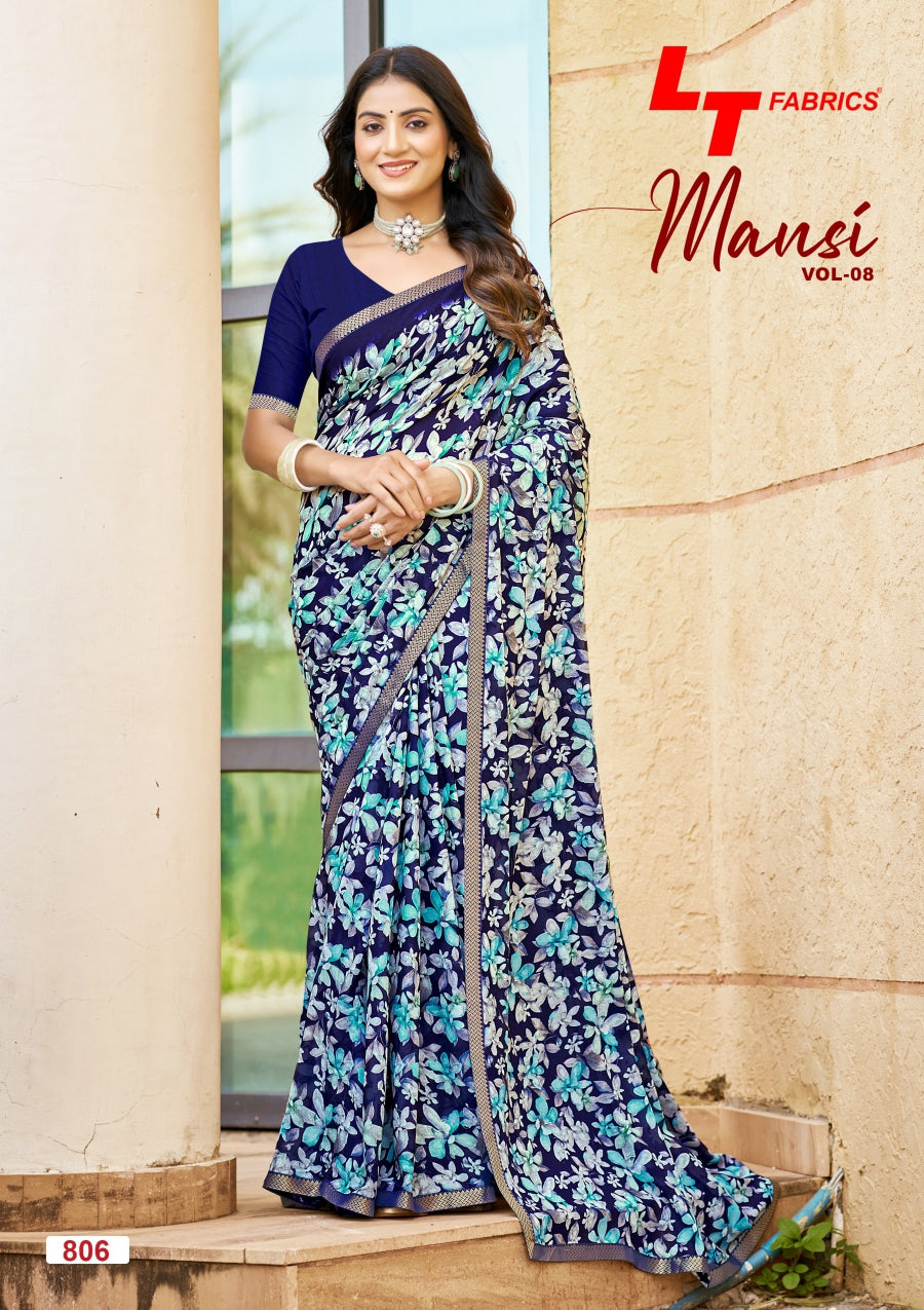 Mansi Vol 8 Lt Fabrics Micro Sarees Wholesale