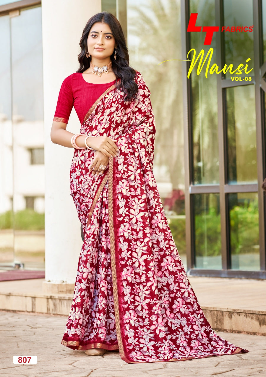 Mansi Vol 8 Lt Fabrics Micro Sarees Wholesale