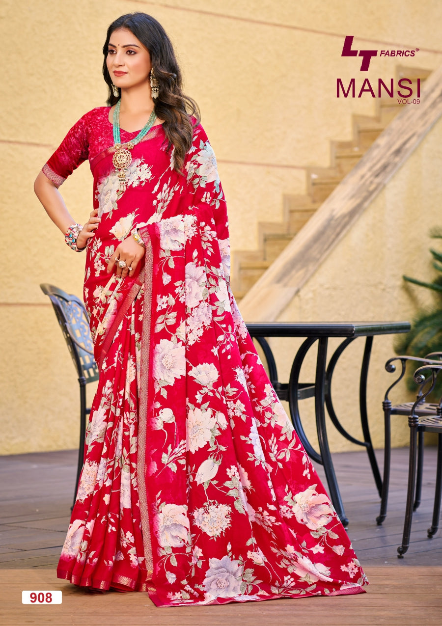Mansi Vol 9 Lt Fabrics Micro Sarees Supplier
