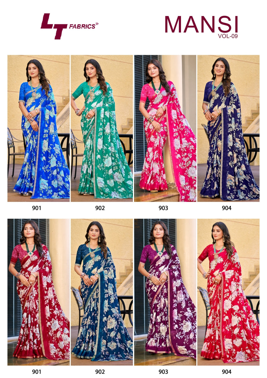 Mansi Vol 9 Lt Fabrics Micro Sarees Supplier