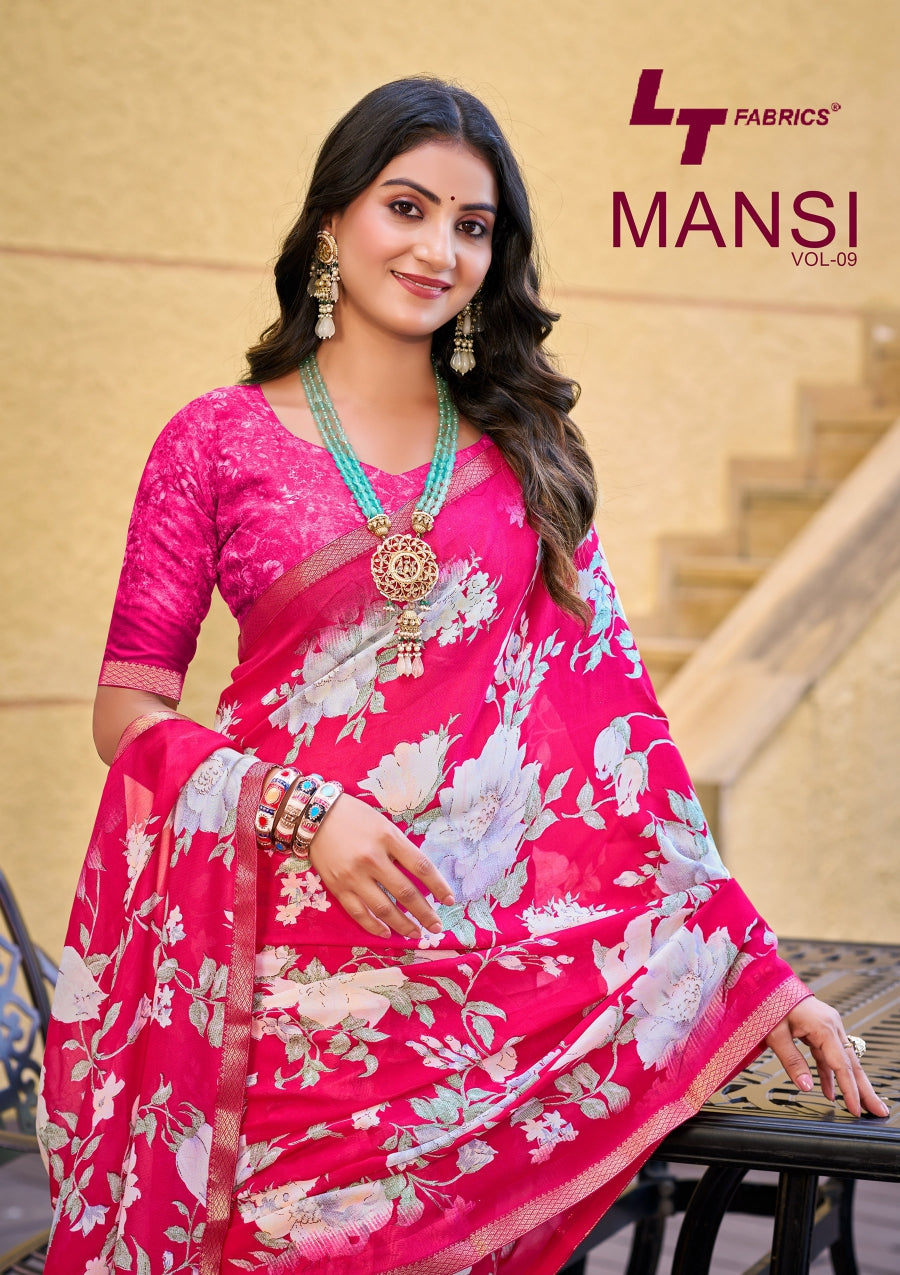 Mansi Vol 9 Lt Fabrics Micro Sarees Supplier