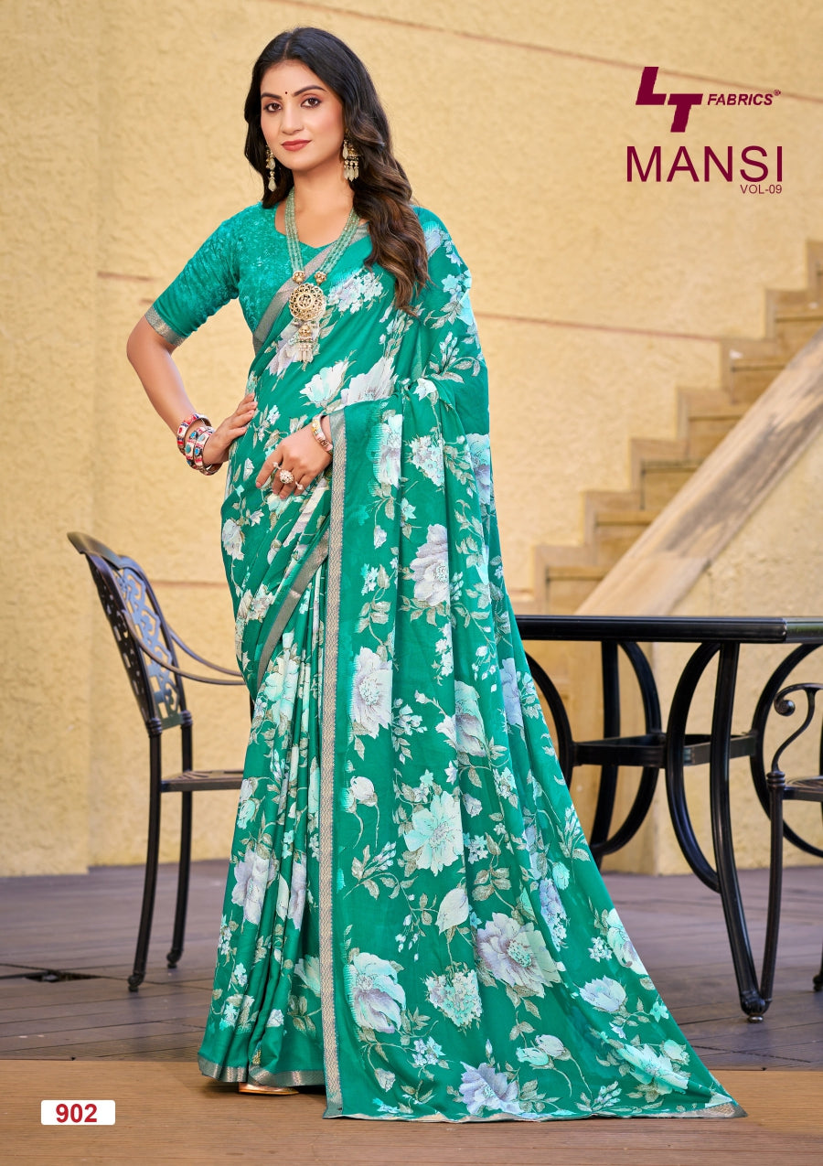 Mansi Vol 9 Lt Fabrics Micro Sarees Supplier