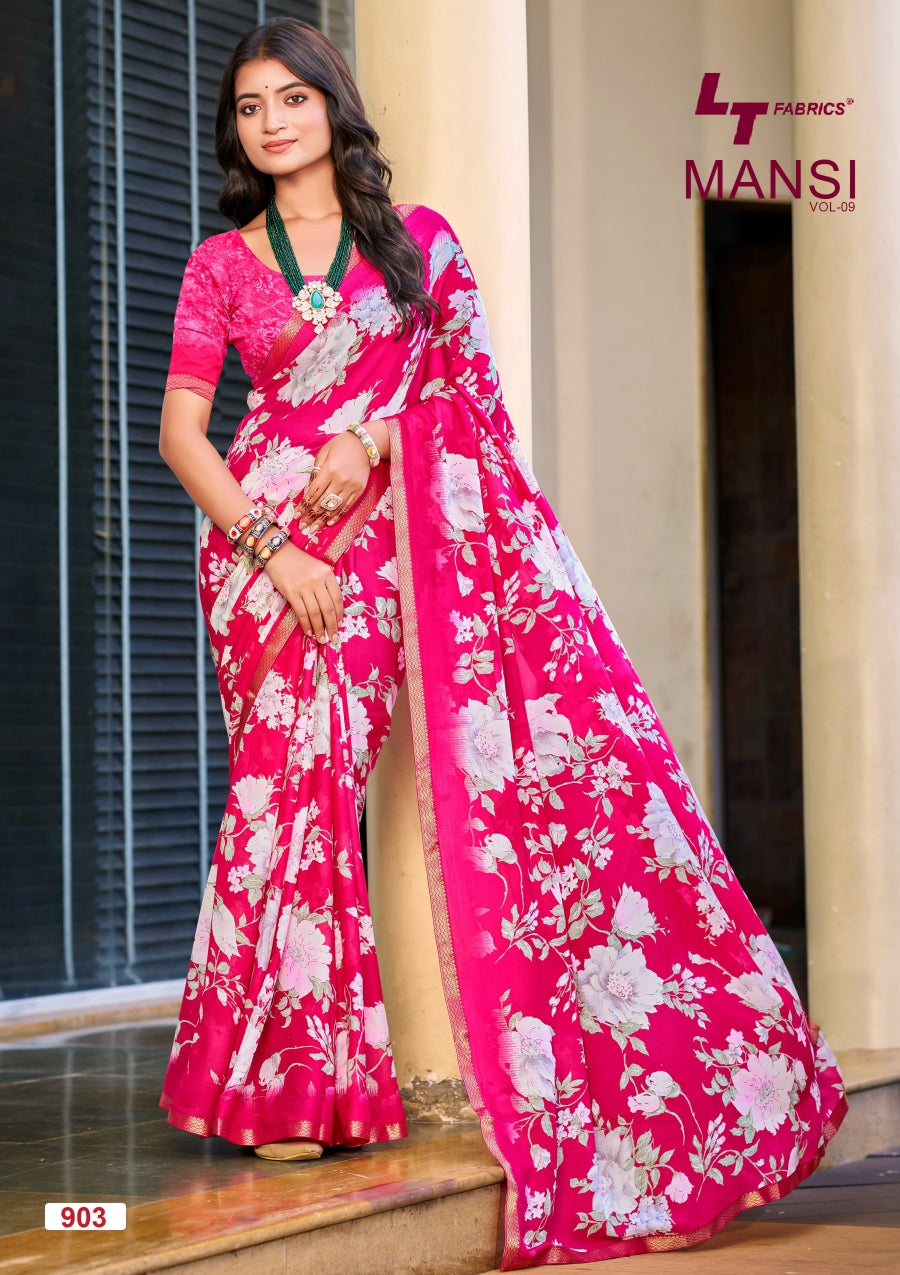 Mansi Vol 9 Lt Fabrics Micro Sarees Supplier