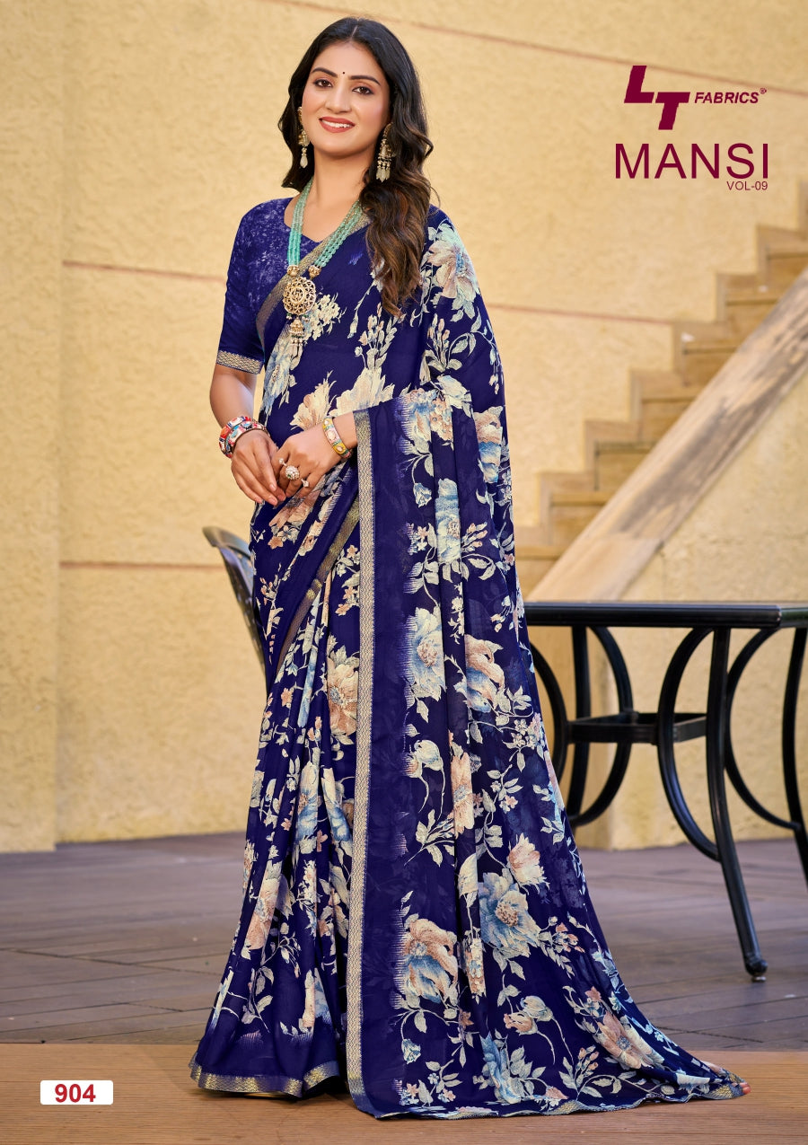 Mansi Vol 9 Lt Fabrics Micro Sarees Supplier