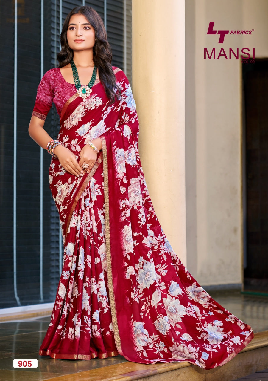 Mansi Vol 9 Lt Fabrics Micro Sarees Supplier