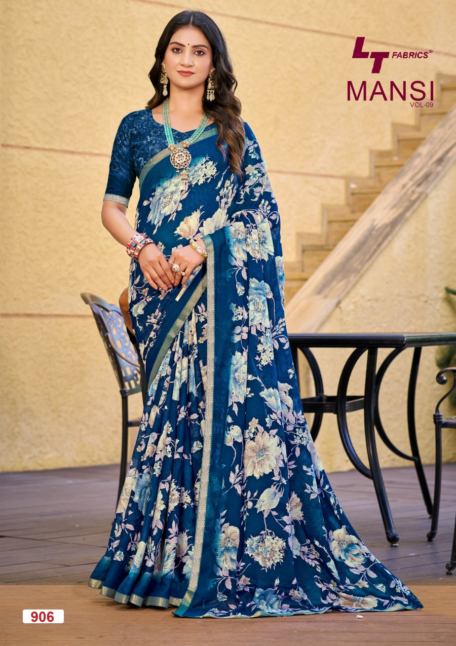 Mansi Vol 9 Lt Fabrics Micro Sarees Supplier