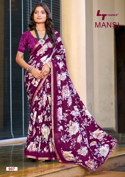Mansi Vol 9 Lt Fabrics Micro Sarees Supplier