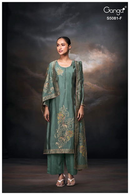 Mansie S5081 Ganga Woven Silk Plazzo Style Suits Wholesaler India