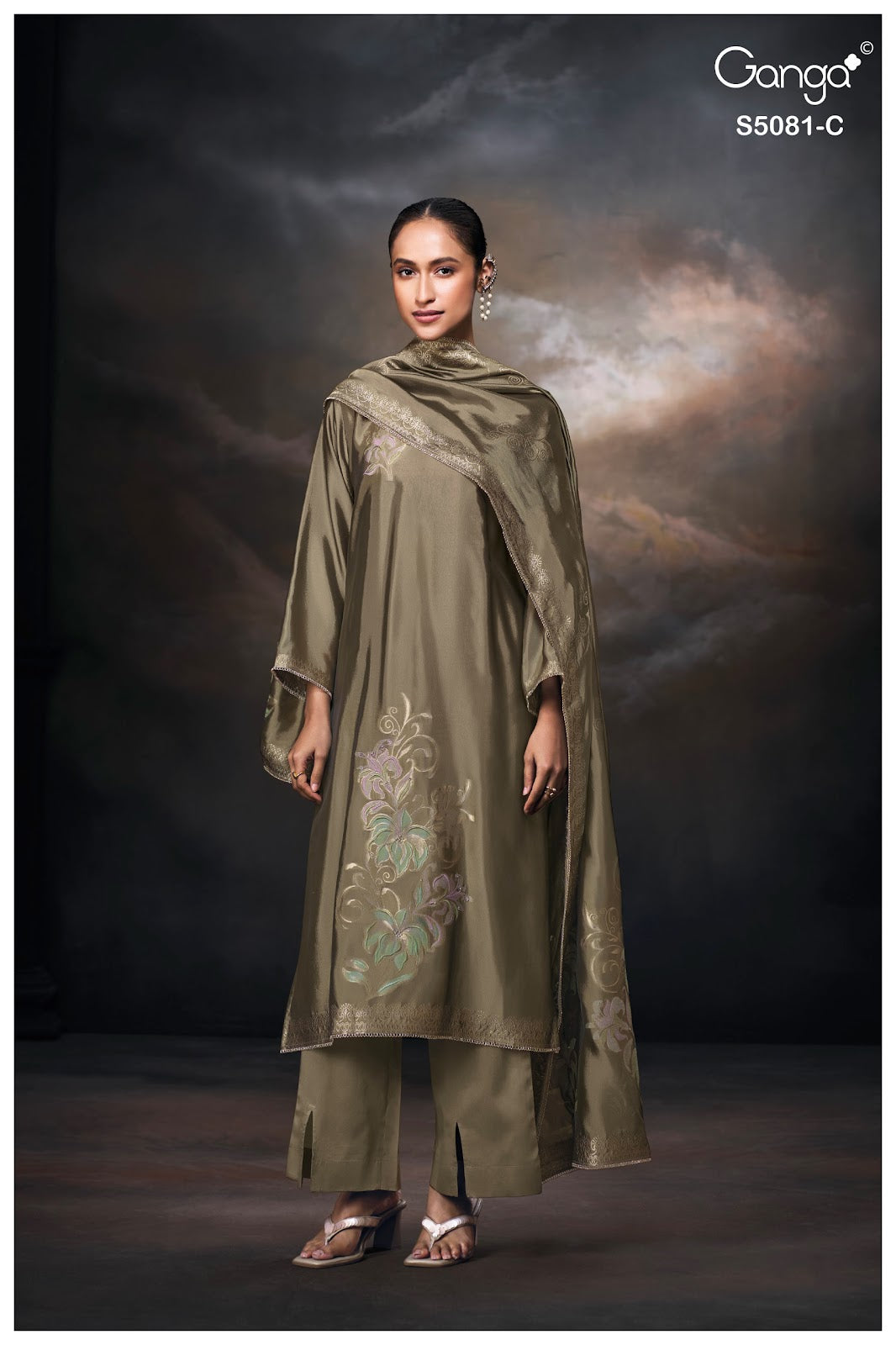Mansie S5081 Ganga Woven Silk Plazzo Style Suits Wholesaler India