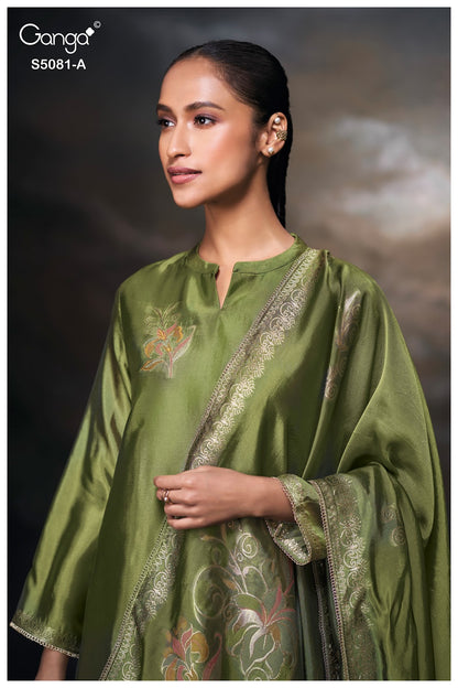 Mansie S5081 Ganga Woven Silk Plazzo Style Suits Wholesaler India