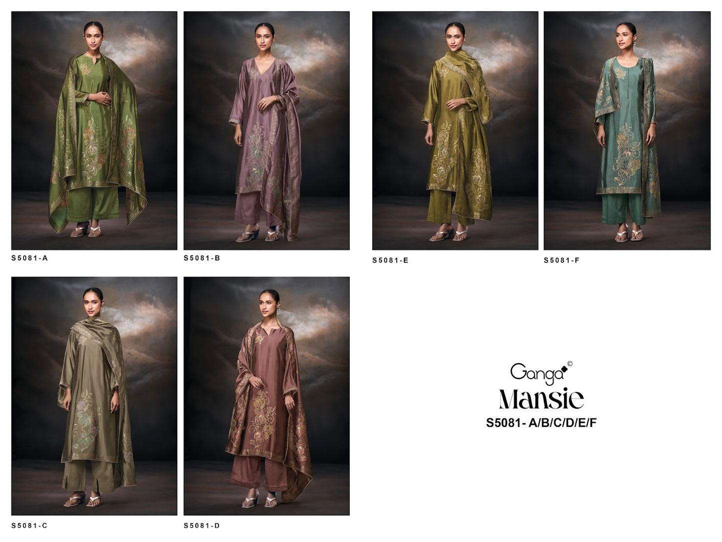 Mansie S5081 Ganga Woven Silk Plazzo Style Suits Wholesaler India