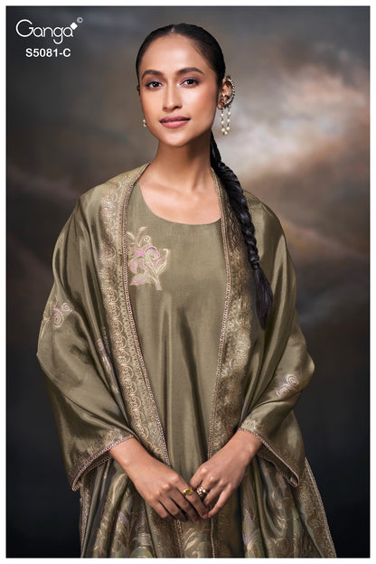Mansie S5081 Ganga Woven Silk Plazzo Style Suits Wholesaler India