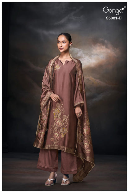 Mansie S5081 Ganga Woven Silk Plazzo Style Suits Wholesaler India
