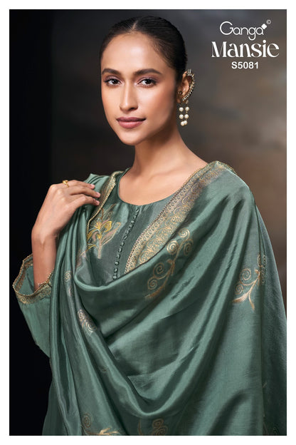 Mansie S5081 Ganga Woven Silk Plazzo Style Suits Wholesaler India