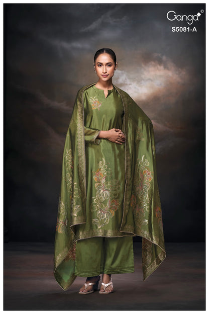 Mansie S5081 Ganga Woven Silk Plazzo Style Suits Wholesaler India